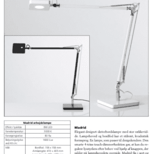 Matting LightUp Madrid White Bordlampe